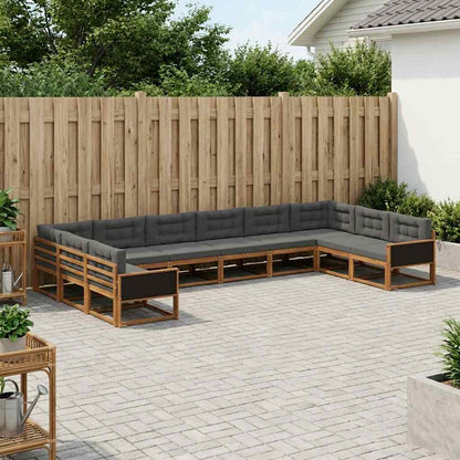 Set di divani da esterno 10 pcs Naturale e Antracite
