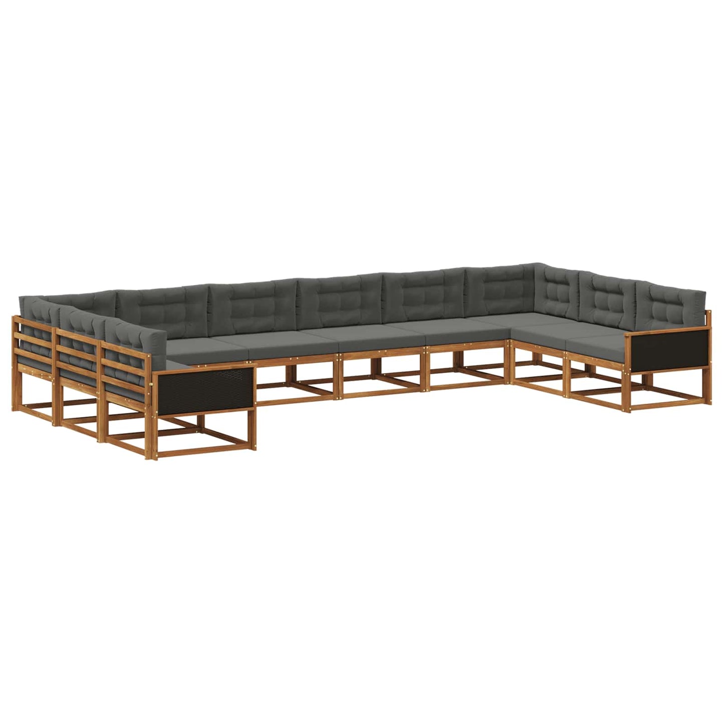 Set di divani da esterno 10 pz Naturale e Antracite