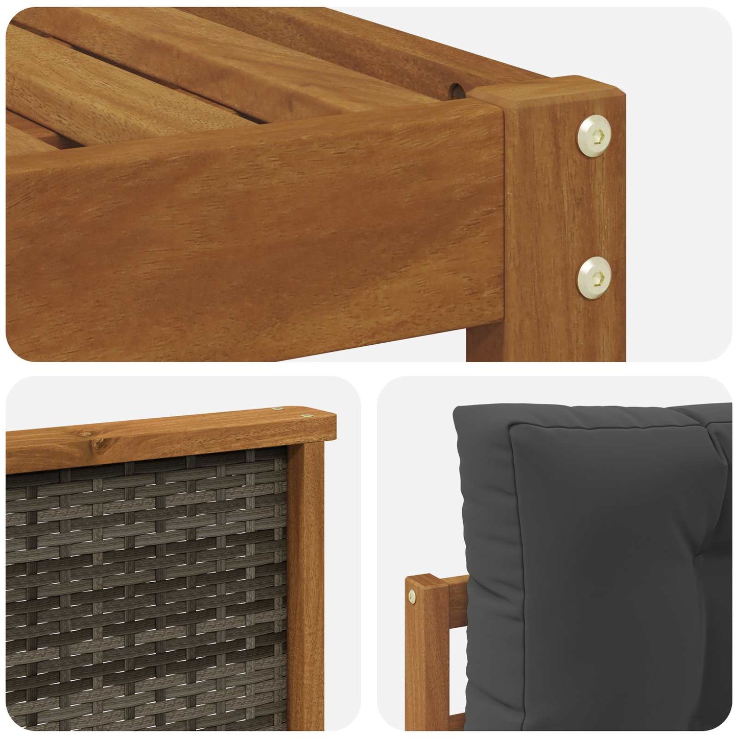 Set di divani da esterno 11 pcs Naturale e Antracite