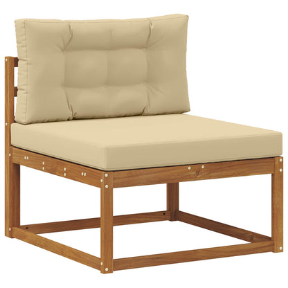 Set di divani da esterno con cuscino 11 pcs Naturale e Beige