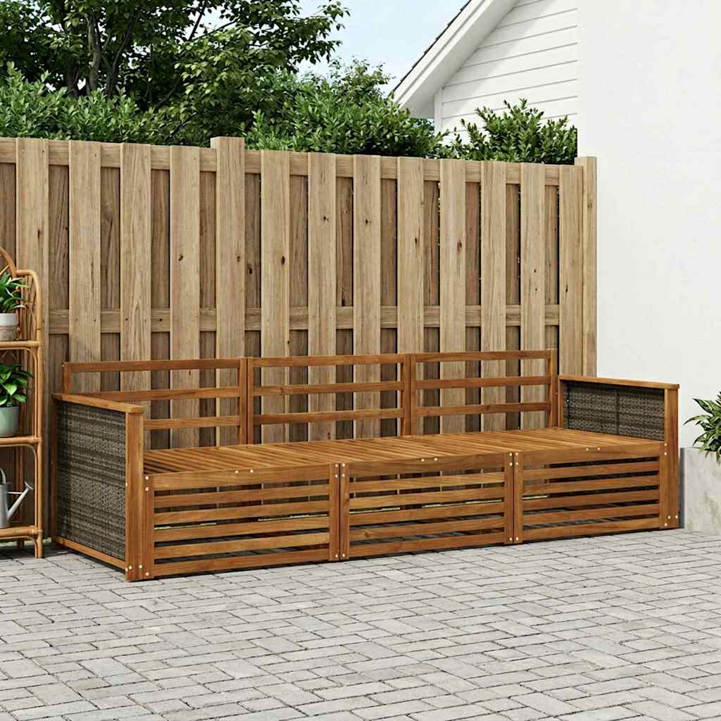 Set di divani da esterno 3 pcs Naturale