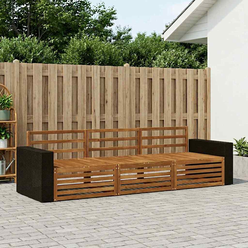 Set di divani da esterno 3 pcs Naturale | homemem39