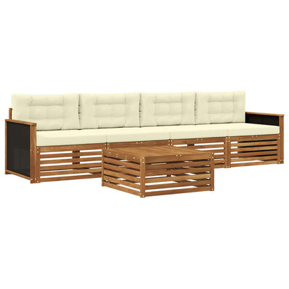 Set di divani da esterno con cuscino 5 pcs Naturale e Crema | homemem39