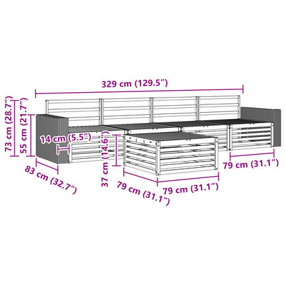 Set di divani da esterno 5 pcs Naturale | homemem39