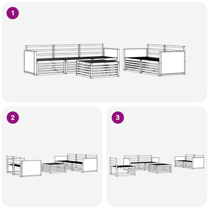 Set di divani da esterno 6 pcs Naturale | homemem39