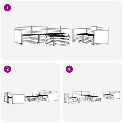 Set di divani da esterno 6 pcs Naturale