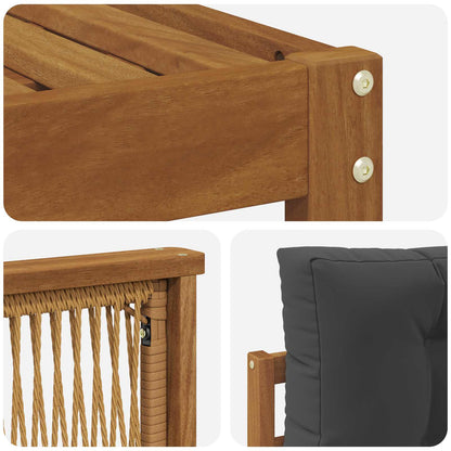Set di divani da esterno con cuscino 6 pcs Naturale e Antracite | homemem39
