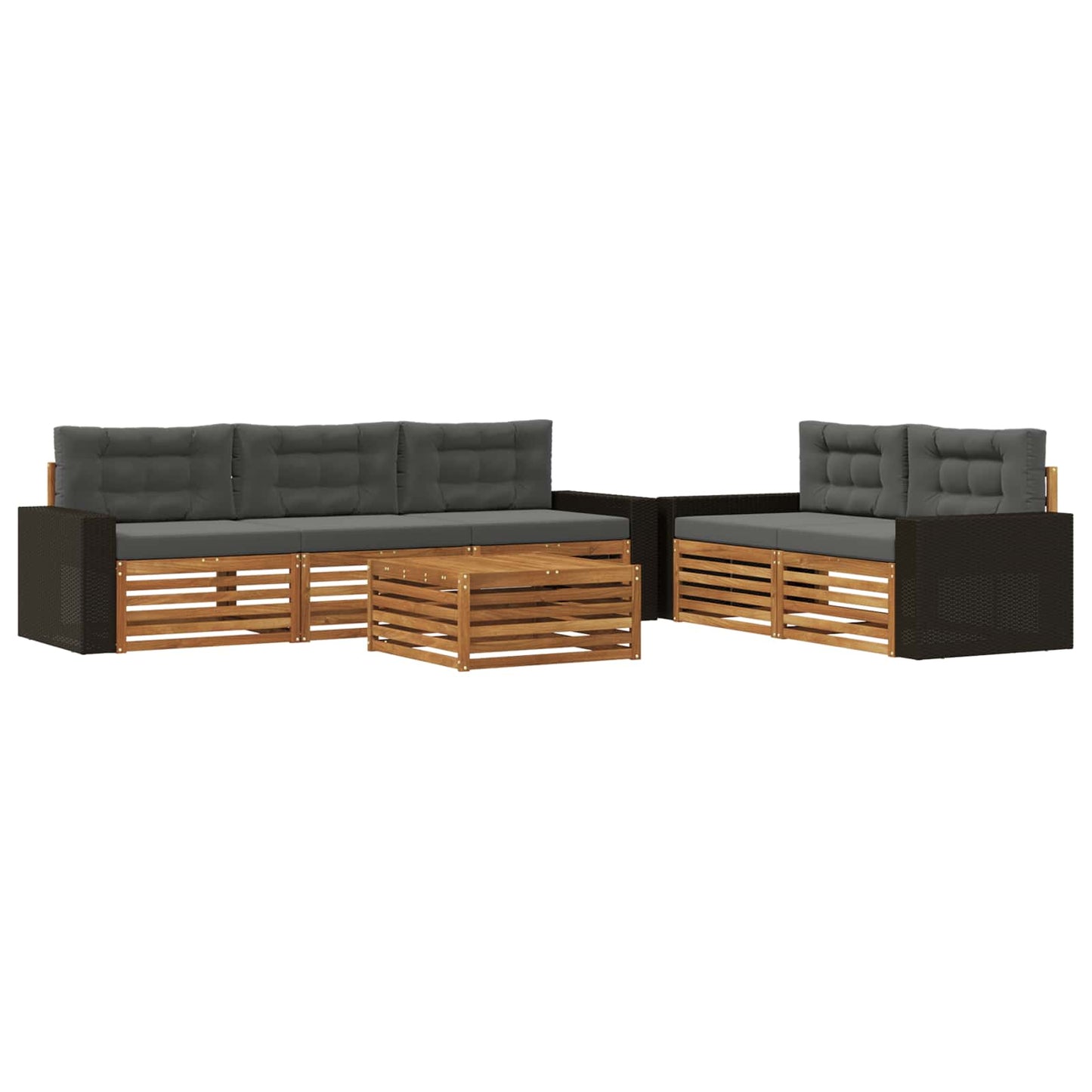 Set di divani da esterno 6 pcs Naturale e Antracite