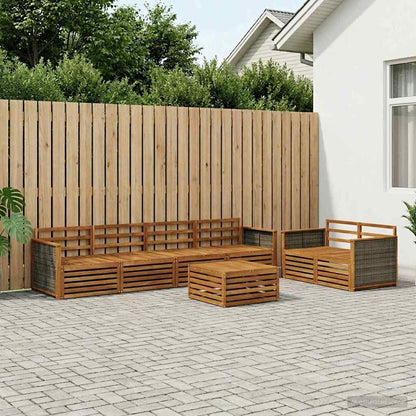 Set di divani da esterno 7 pcs Naturale