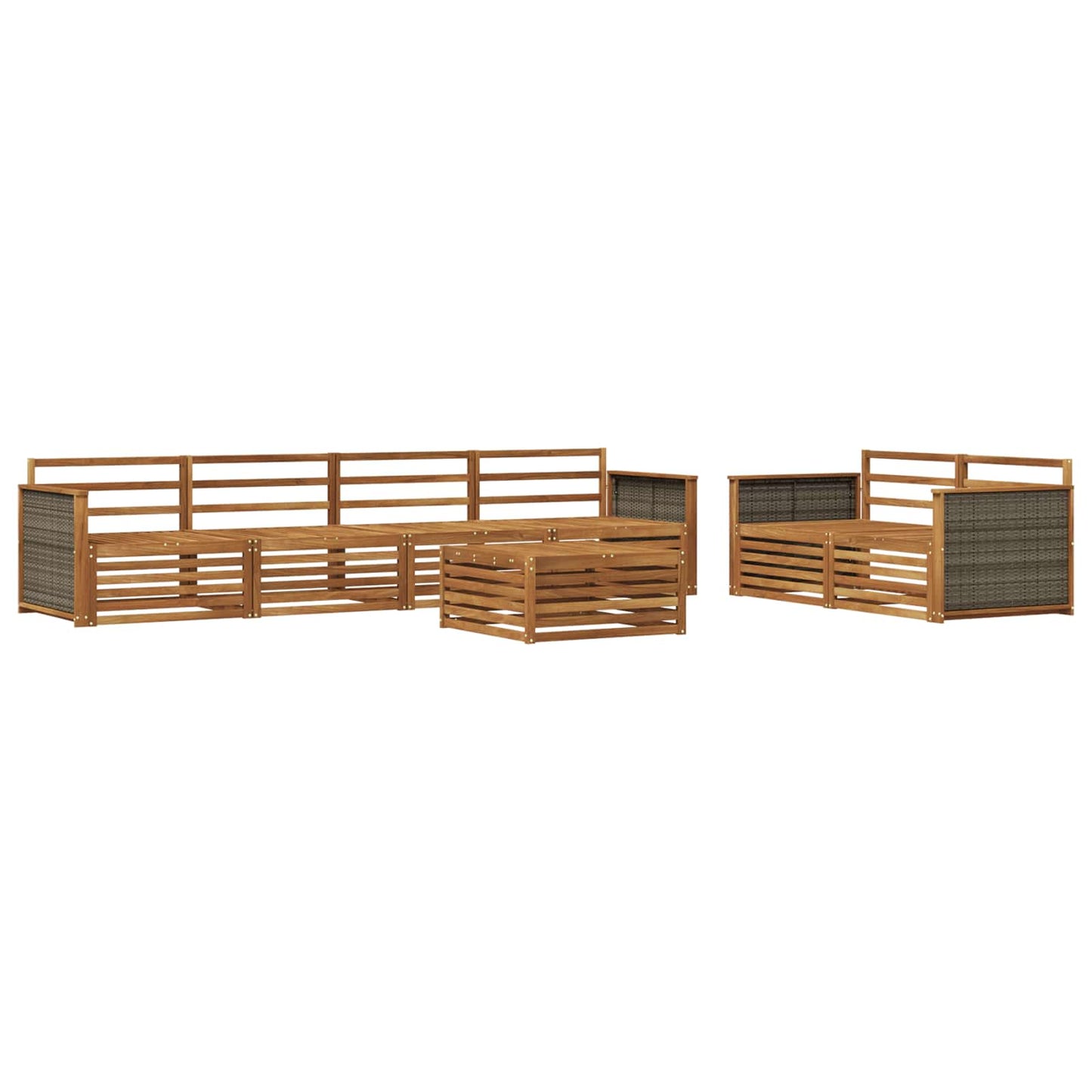 Set di divani da esterno 7 pcs Naturale