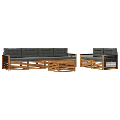 Set di divani da esterno 7 pz Naturale e Antracite