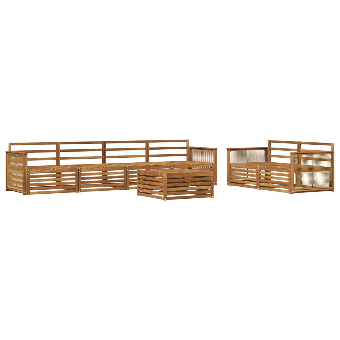 Set di divani da esterno 7 pcs Naturale