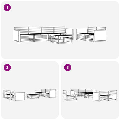 Set di divani da esterno 7 pcs Naturale