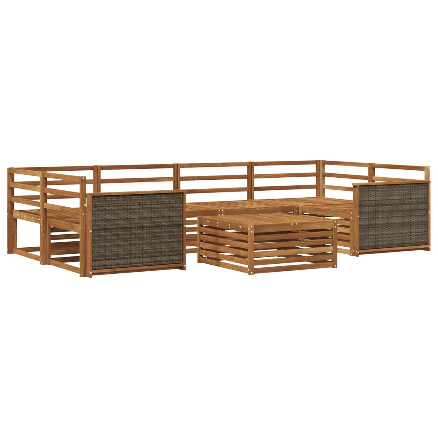 Set di divani da esterno 7 pcs Naturale