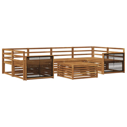 Set di divani da esterno 7 pz Naturale Legno di Acacia Massello