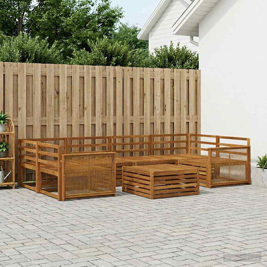 Set di divani da esterno 7 pcs Naturale