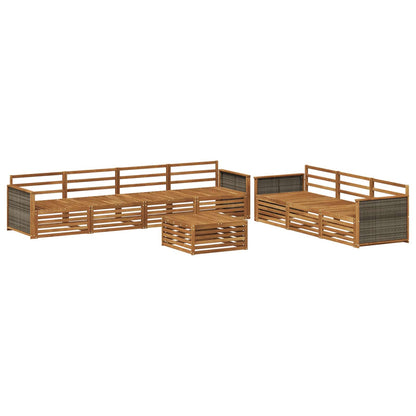 Set di divani da esterno 8 pz Naturale Legno di Acacia Massello