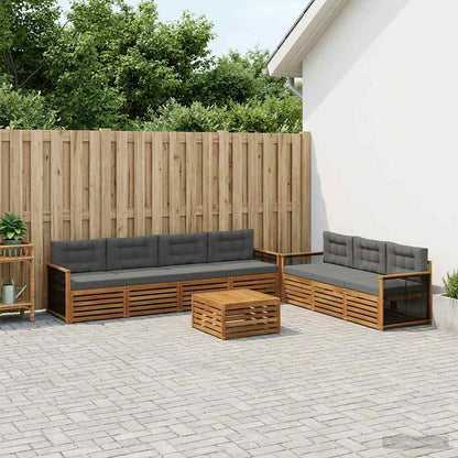 Set di divani da esterno con cuscino 8 pcs Naturale e Antracite