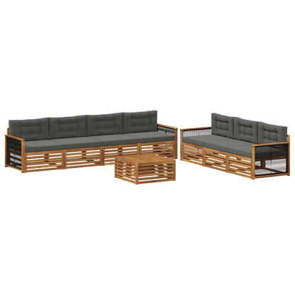 Set di divani da esterno 8 pz Naturale e Antracite