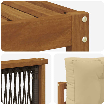 Set di divani da esterno con cuscino 8 pcs Naturale e Beige