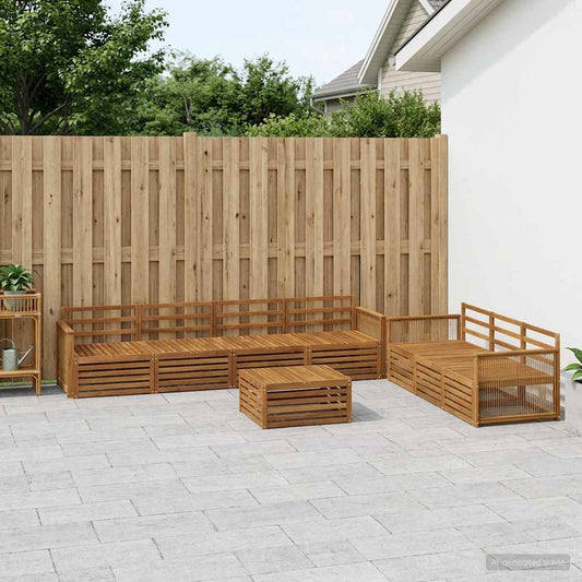 Set di divani da esterno 8 pcs Naturale