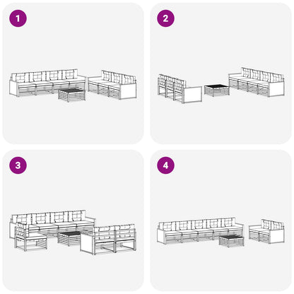 Set di divani da esterno con cuscino 8 pcs Naturale e Antracite