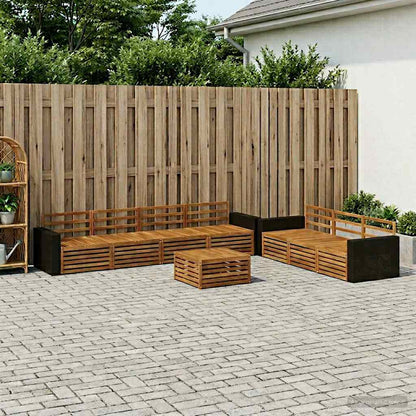 Set di divani da esterno 8 pcs Naturale 79 x 79 x 37 cm
