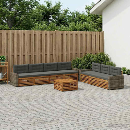 Set di divani da esterno 8 pcs Naturale e Antracite | homemem39