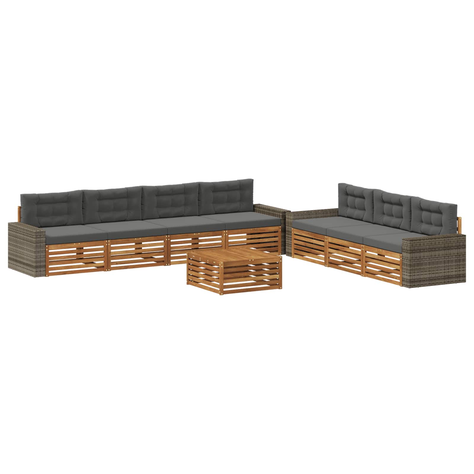 Set di divani da esterno 8 pcs Naturale e Antracite | homemem39