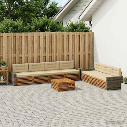 Set di divani da esterno 8 pcs Naturale e Beige 79 x 79 x 37 cm | homemem39