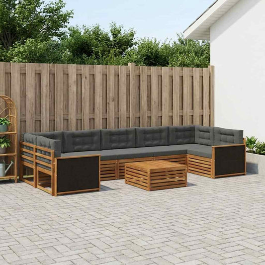 Set di divani da esterno 8 pcs Naturale e Antracite | homemem39