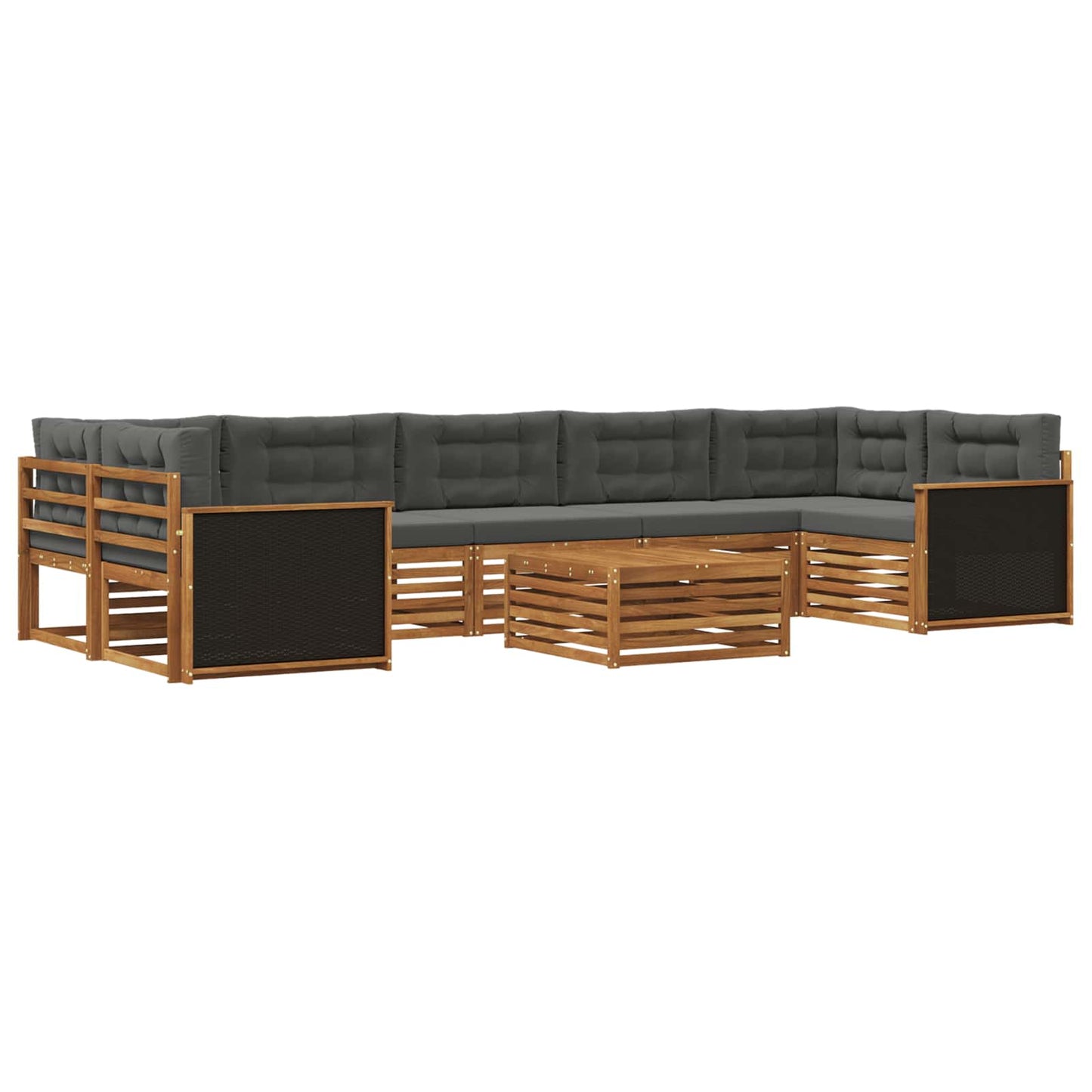 Set di divani da esterno 8 pcs Naturale e Antracite | homemem39