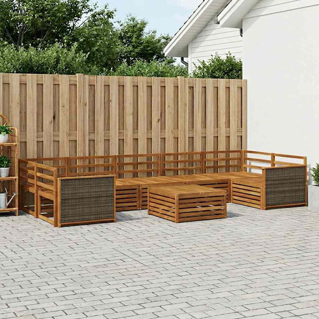 Set di divani da esterno 8 pcs Naturale | homemem39