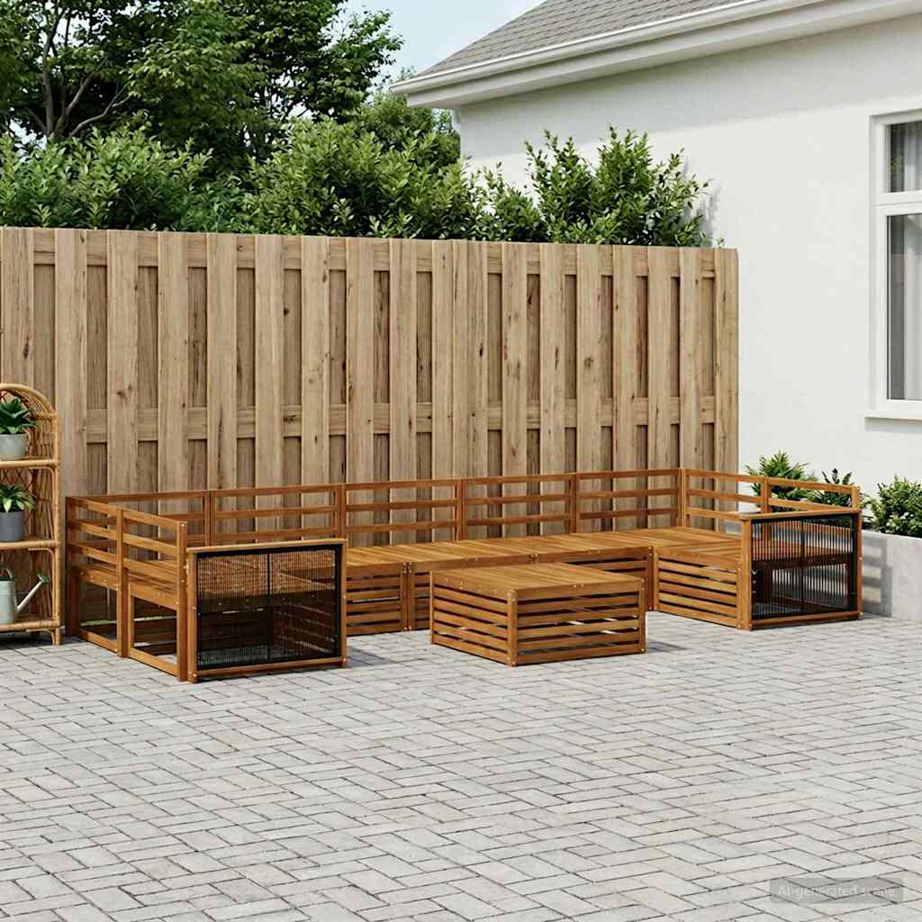 Set di divani da esterno 8 pcs Naturale