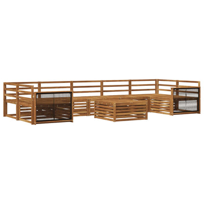Set di divani da esterno 8 pz Naturale Legno di Acacia Massello