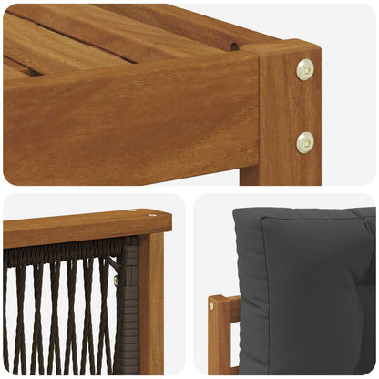 Set di divani da esterno con cuscino 8 pcs Naturale e Antracite | homemem39