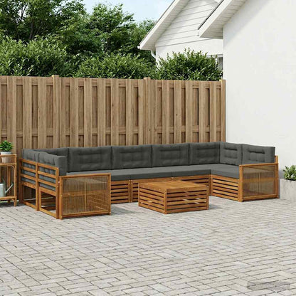 Set di divani da esterno con cuscino 8 pcs Naturale e Antracite