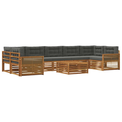 Set di divani da esterno 8 pz Naturale e Antracite