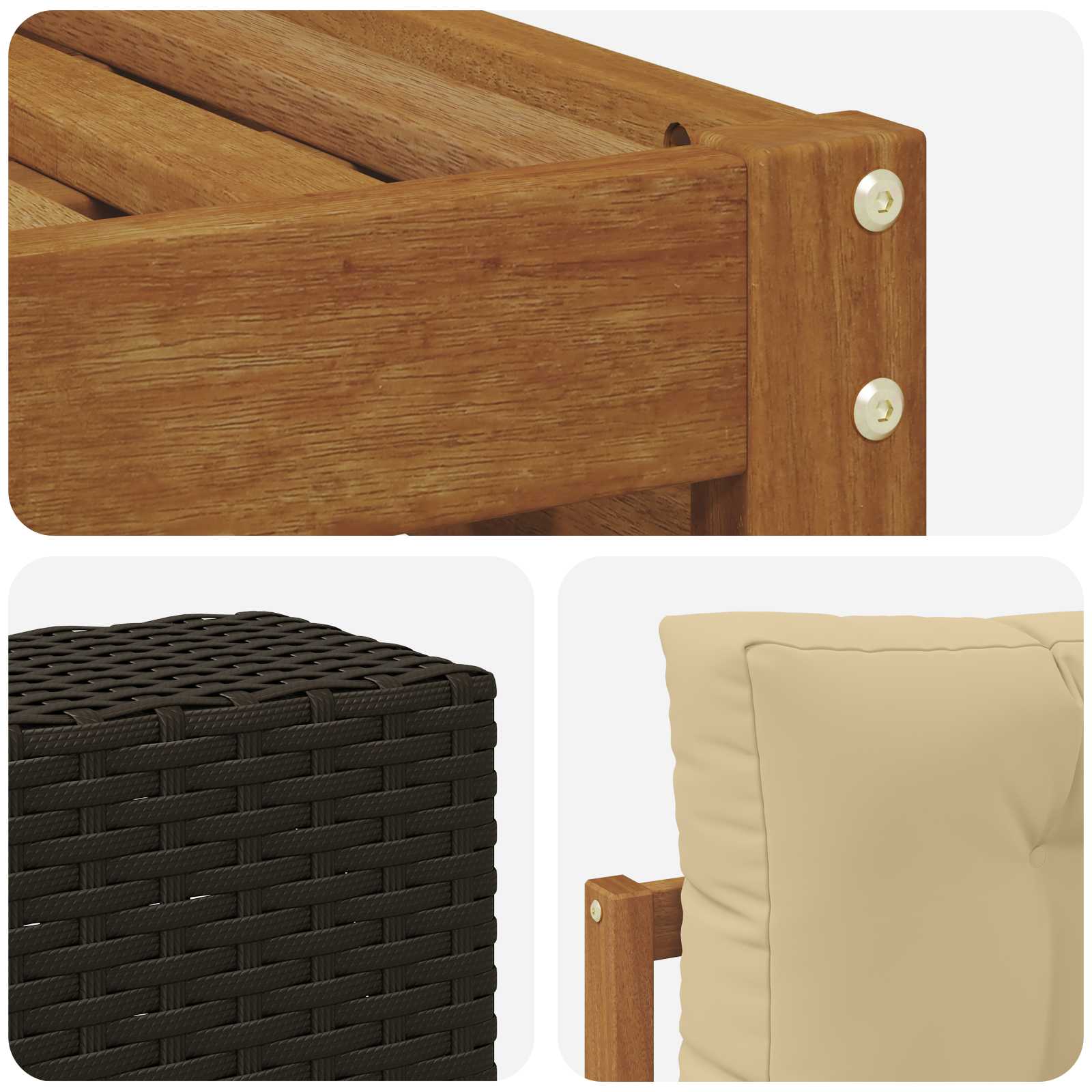 Set di divani da esterno 8 pcs Naturale e Beige | homemem39