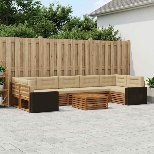 Set di divani da esterno 8 pcs Naturale e Beige | homemem39