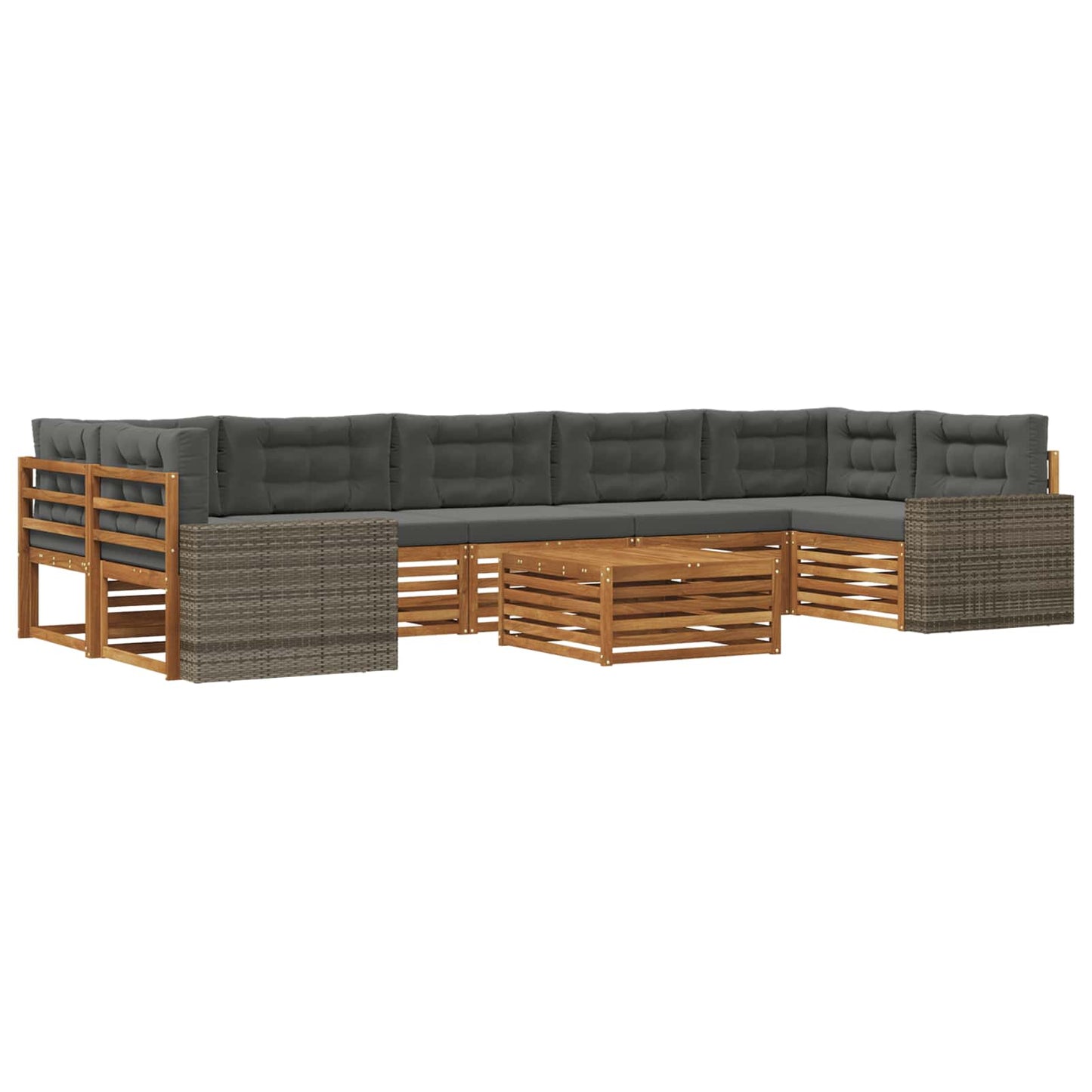Set di divani da esterno 8 pcs Naturale e Antracite | homemem39