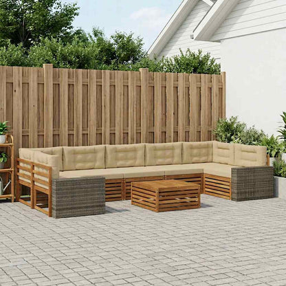 Set di divani da esterno 8 pcs Naturale e Beige | homemem39