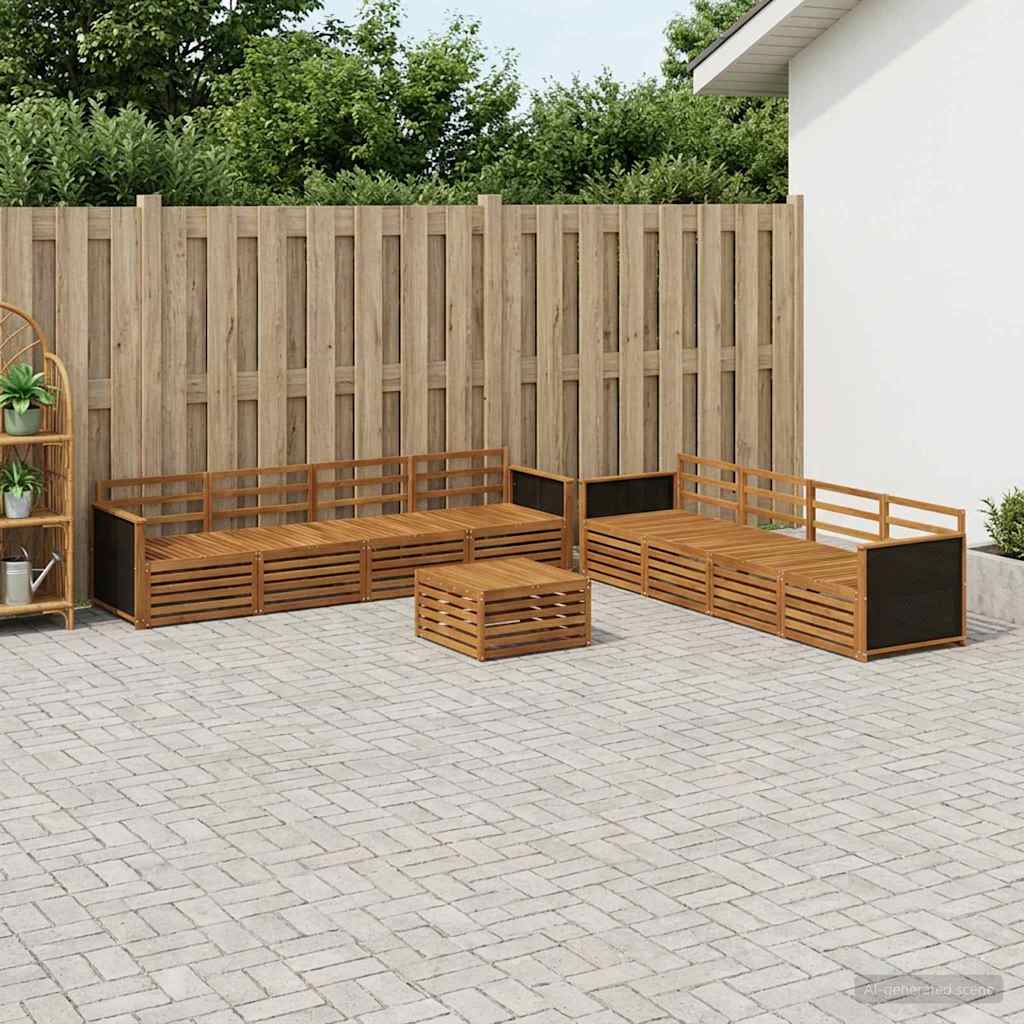 Set di divani da esterno 9 pcs Naturale | homemem39