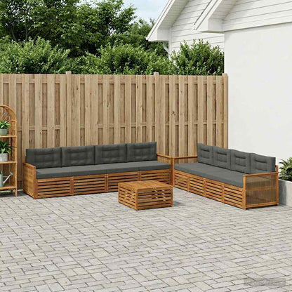 Set di divani da esterno con cuscino 9 pcs Naturale e Antracite