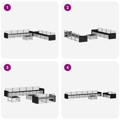Set di divani da esterno 9 pcs Naturale | homemem39