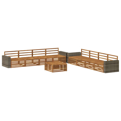 Set di divani da esterno 9 pcs Naturale