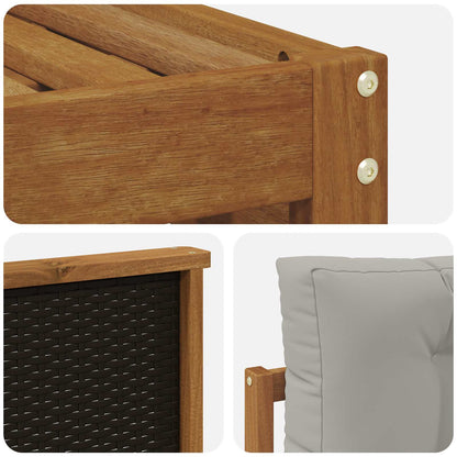 Set di divani da esterno 4 pcs Naturale e Grigio Chiaro | homemem39