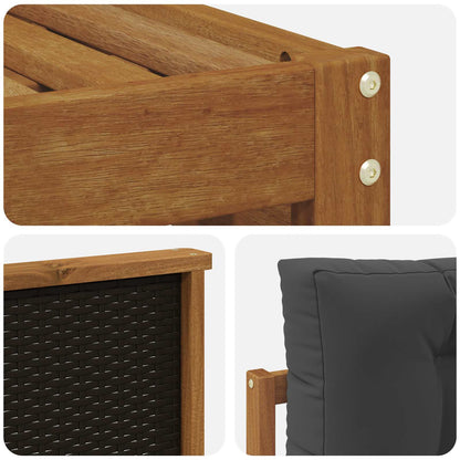 Set di divani da esterno 4 pcs Naturale e Antracite Poliestere | homemem39