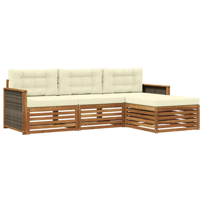 Set di divani da esterno Naturale e Crema 249,5 x 162,5 x 73 cm