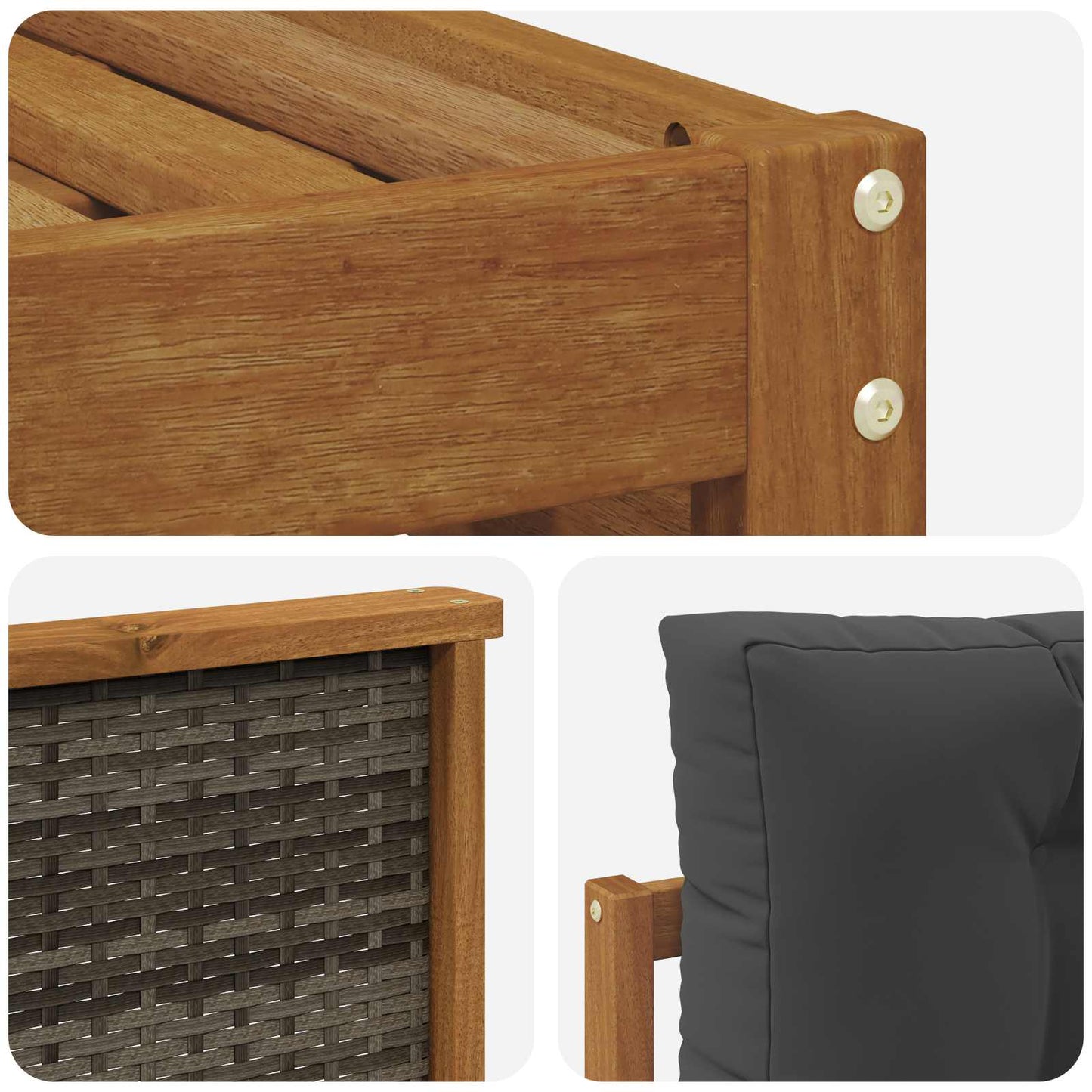 Set di divani da esterno con cuscino Naturale e Antracite | homemem39